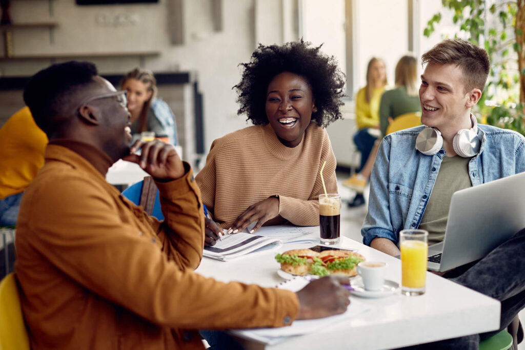 People eating at a restaurant